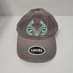 Realtree Ladies Hat Gray‎ Embroidered Logo Adjustable Back Casual Cap